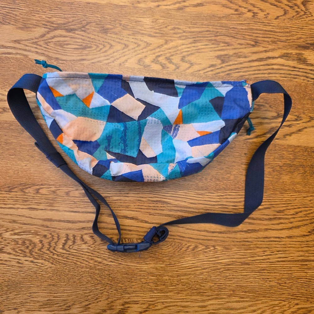 REI Co-op Trail 2 Waist Pack Blue Multi Geometric Ripstop Nylon Hip‎ Bag Gorp - Picture 4 of 10